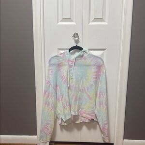 Tie-Dye Mesh Slouchy Pullover